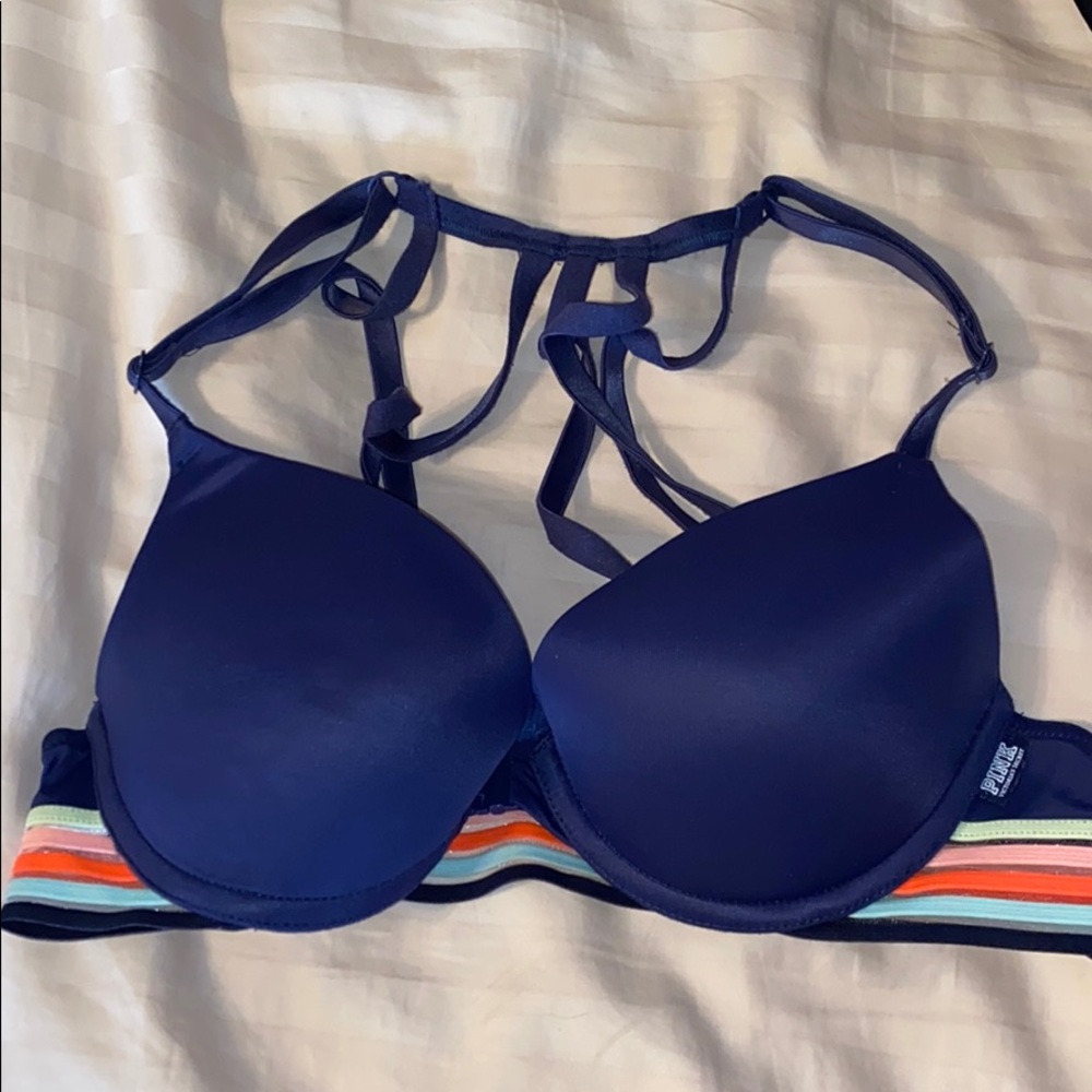 Clasp in the front pink push up bra